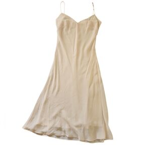 Monique Lhuillier Cream Slip Dress sz 2